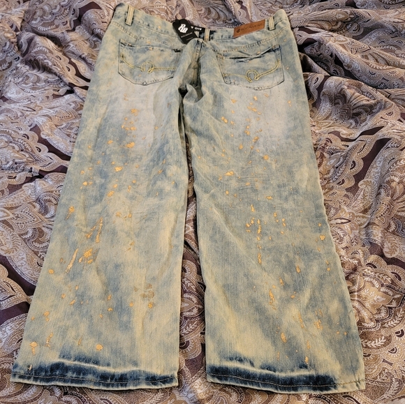 Men's Rocwear Splatter Pop Jeans size 44x32 - Picture 2 of 5